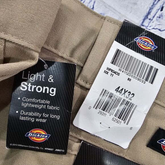 Dickies MENS SIZE 44X32 Work Pants Straight Regular Fit Khaki Cellphone Pocket - Picture 10 of 13